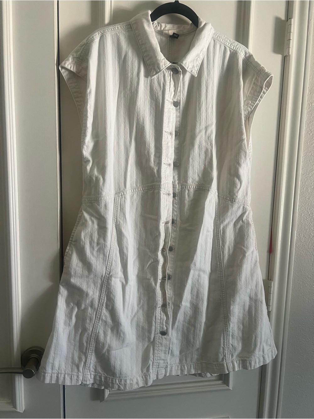 Universal Thread White Button-Front Cap Sleeve Dress